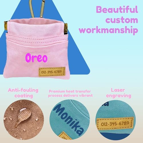 Personalized Dog Treat Pouch for Leash with Name Logo Portable Treat Pouches for Pet Training Dog Hand Free Training Pouch Pet Dog Food Dispenser for Travel or Outdoor Use