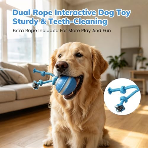 Dog Toys, Interactive Dog Toys, Automatic Interactive Dog Ball, 3 Modes Motion Activated Dog Balls for Medium Large Dogs, Type-C Rechargeable & Bite-Resistant (Blue)