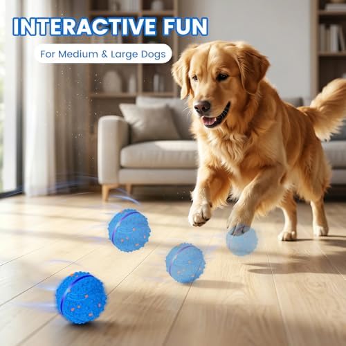 2 Pack Smart Interactive Dog Toys with LED Lights, E-TPU Material