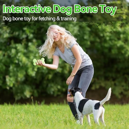 ALL FOR PAWS Dog Bone Toy, ETPU Bouncy Fetch Toys for Dog, Lightweight Dog Bone Toys for Medium & Large Dogs, High-Rebound Dog Interactive Toy for Outdoor & Indoor