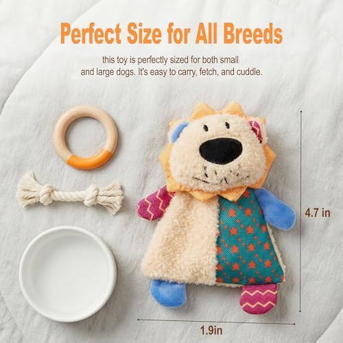 Squeaky Stuffed Dog Toy Small, No-Stuffing Crinkle Paper Dog Toy