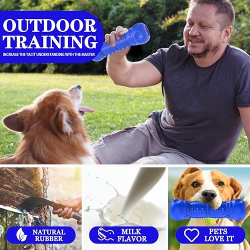 ZIKATON Dog Squeaky Toys for Aggressive Chewers, Durable Chew Toys for Large Medium Breed Dog, Tough Dogs Toys with Natural Rubber