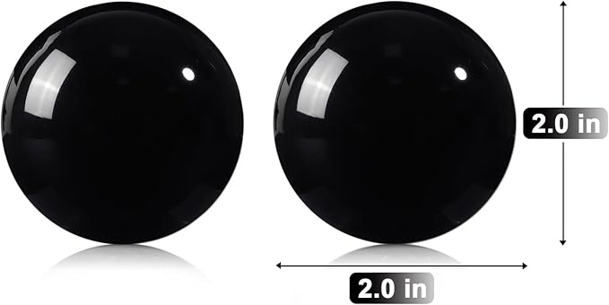 Obsidian Baoding Balls for Hand Therapy, Traditional Massage Chinese Ball for Adults Health Exercise Stress Relief Balls with Carry Pouch, Black Obsidian, X-Large-2"