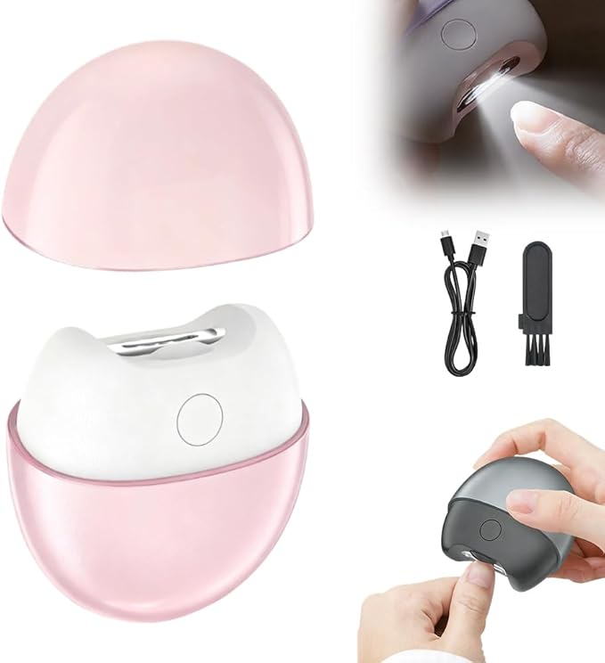 3 in 1 Automatic Electric Nail Clipper, 2026 New Electric Nail Clipper, Automatic Nail Trimmer with Light and Nail Scraps Storage, Electric Toenail Clippers for Seniors Adults (Pink)