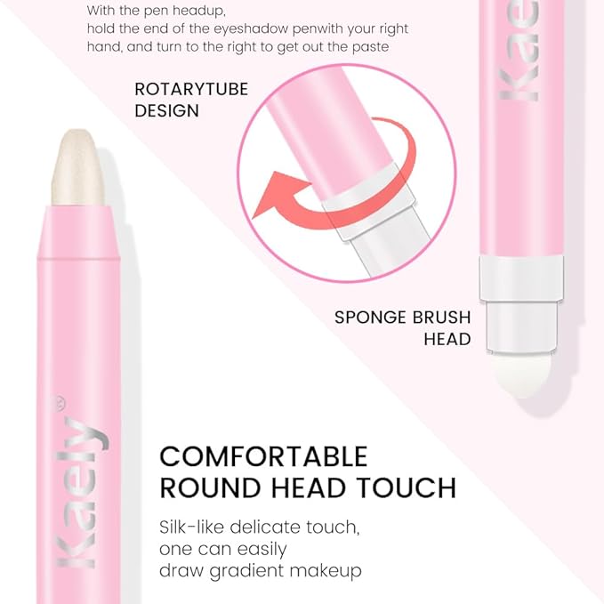 evpct 2Pcs Cream Eye Shadow Brightener Sticks Set for Eyes Waterproof, Champagne & Blonde Shimmer Cream Eyeshadow Applicator Stick Long Lasting Pigmented Eye Makeup sombras en crema para ojos 17+38