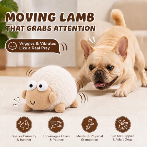Plush Moving Lamb Interactive Heavy Duty Enrichment Dog Toys to Keep Busy