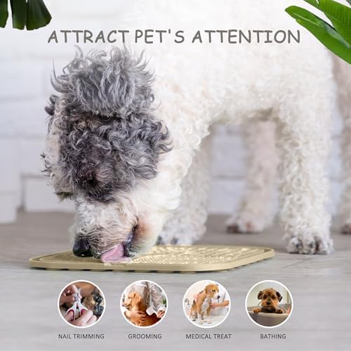 ChefAide 2 Pack Lick Mat for Dogs,Cats,Upgraded 8.5×8.5 inches Licking Mats with Suction Cups,Slow Feeder Licking Pad for Anxiety Relief and Boredom Reducer,Suitable for Dog Training Set 2