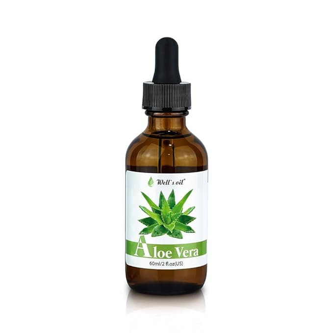 Well's Oil Aloe Vera Oil – Hydrating & Nourishing | Supports the Appearance of Healthy Hair & Soothes Dry Skin | All Natural | For Skin & Hair Care (2 Fl Oz / 60 ml)
