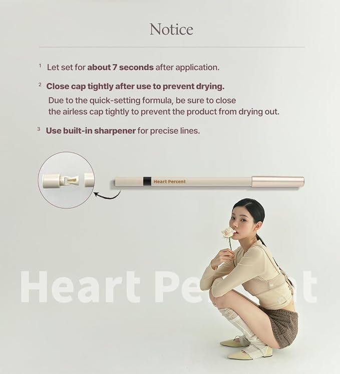 Heart Percent Dote On Mood Gel Eyeliner Pencil – Long-Lasting Waterproof Smudge Proof Smooth Retractable, Aegyo Sal Makeup, Under Eye Highlighter with Built-In Sharpener, #10. Light Salmon