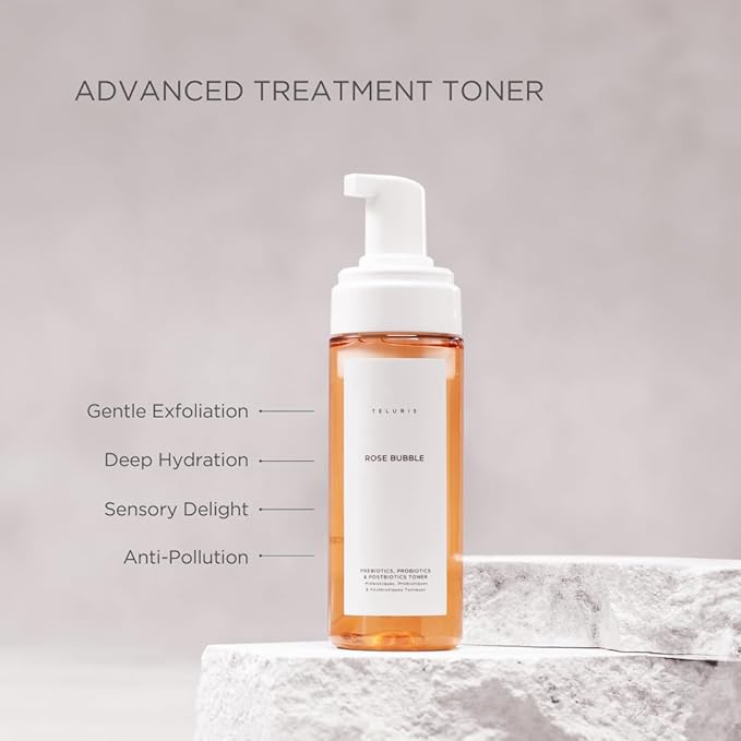 Rose Bubble Pre, Pro & Postbiotics Toner - Balancing microbiome Toner with Super-Absorbing Rose Bubble (150ml)