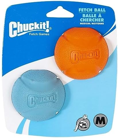 Chuckit! Medium Fetch Ball 2.5", 2 Pack (Colors Vary)