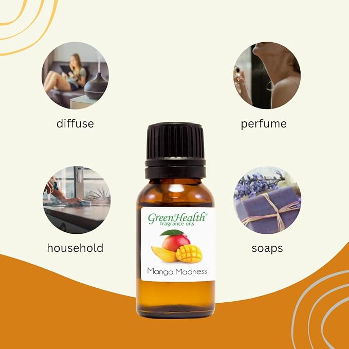 16 fl oz Mango Madness Fragrance Oil (Plastic Jug w/Cap) - GreenHealth