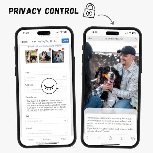 QR Code Dog Tag, Silent Slide-On Pet ID Name Tag for Dogs, Cats & Horses – Custom Personalized Noiseless Tag with Jingle-Free Fit & Online Profile Display