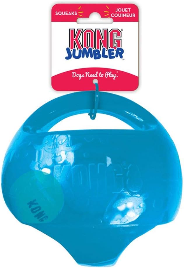 KONG Jumbler Ball, Interactive Fetch Toy, for Large/XL Dogs, Random Color | Interactive Fetch Toy with a Tennis Ball Inside, Great for Engaging Dog & Puppy Playtime, Color May Vary