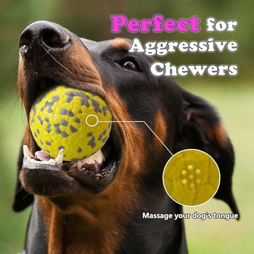 Dog Ball Toys Dog Tennis Ball for Aggressive Chewers Indestructible Bouncy Lightweight Water Toy Fetch Ball for Large Medium and Small Dog