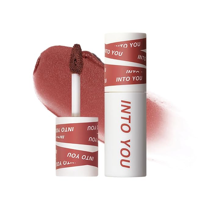 INTO YOU Matte Lipstick, Super Stay Lipcolor for Women, Waterproof, Long Lasting Lip Stain, High Impact Lip Clay with Lightweight Lip Mud Texture, Dual-use for Lips and Cheek, Red Lipstick (EM08)