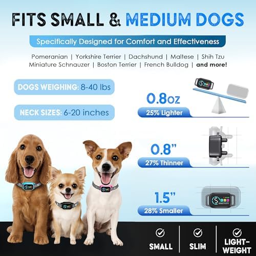 generic Bark Collar for Small Dogs 8-40 No Shock Anti Barking with Al Chip (Small,Black)