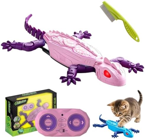 Gecko Rush Cat Toy, Remote Control Wall Climbing Cat Toy for Indoor，Pink