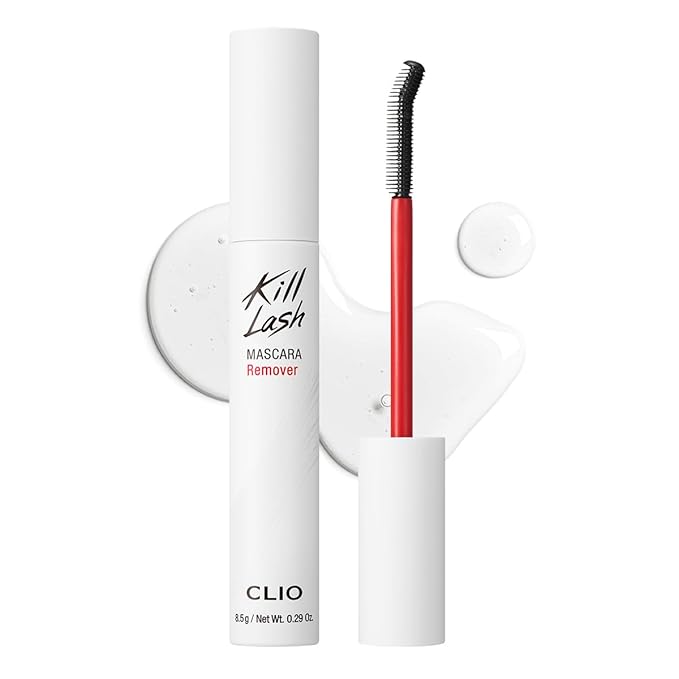 CLIO Kill Lash Mascara Remover, Oil Cleanser With Curved Precision Brush, Fast & Speedy Removal For Waterproof Superproof Mascara, No-Rubbing Gentle Lash Care, Non-Irritation, Non-residue
