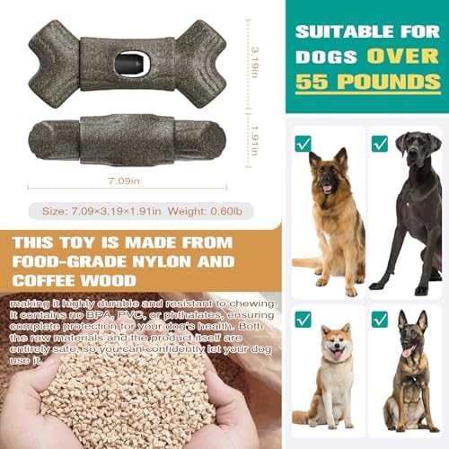 Sedioso Bully Stick Holder for Dogs, Though Dog Toys for Aggressive Chewer, Sturdy Dog Chew Holder Safety Device to Prevent Choking, BPA-Free, Long-Lasting -Fits Various Bully Sticks