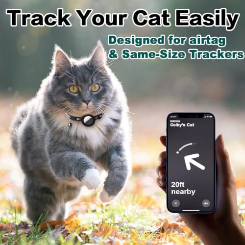 Cat Collar Airtag Holder, 4 Pack Silicone Air Tag Case for Cats | Pet Safety Silicone,Durability,Comfortable,Lightweight,for AirTag & Same-Size Trackers,more colors(Red+Orange+Green+Yellow)