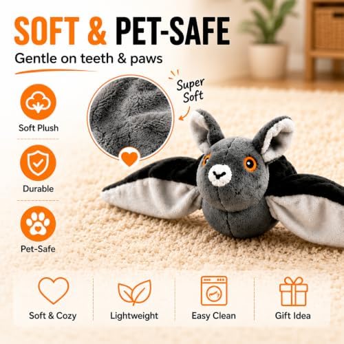Wild Paws Flying Bat, Wild Paws Flying Bat Dog Toy with Flapping Wings and Chirping Sounds, Interactive Bat Dog Toy for Hanging and Ground Play, Rechargeable Pet Toy for Dogs and Indoor Cats (1pc)