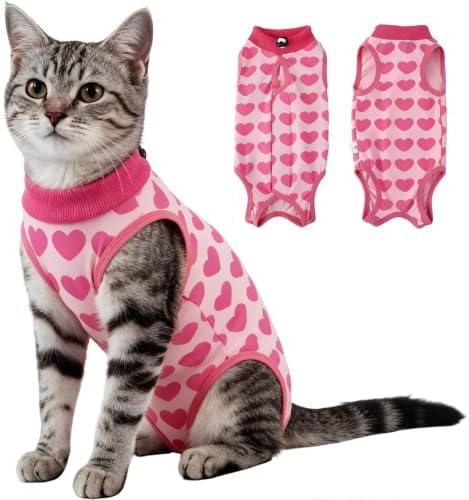 EMUST Cat Surgery Recovery Suit Female, Kitten Onesie for Abdominal Wounds