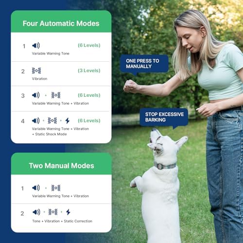 My Pet Command 2-1 Auto Dog Bark Collar with 300Ft Fob Remote, 2 Collar Kit