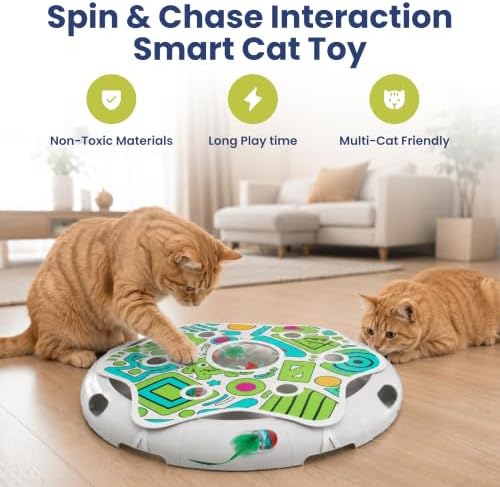 PAWSPIK Spin & Chase Interactive Smart Cat Toy