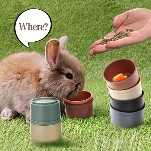 8 Pcs Stacking Cups for Bunny, Multi-Colored Reusable Rabbits Bunny Toys