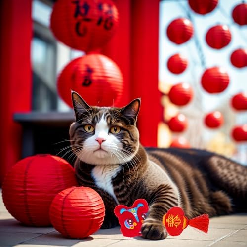 Lunar New Year Cat Catnip Toys for Indoor Cats 6 Pack