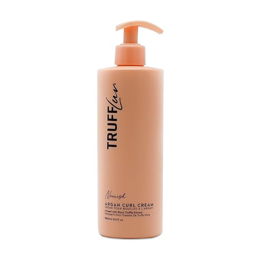 TruffLuv | Nourish Collection Argan Curl Cream, Infused with Black Truffle Extract, Curl Defining Styling Cream, Enhances Curls & Waves, De-Frizzes & Smooths, Paraben Free, Sulfate Free, 16.9 Fl Oz