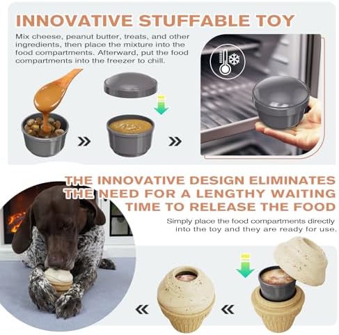 Frozen Treat Dog Toy, Ice Cream Cone Slow Feeder, for All Breeds