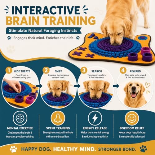 PET ARENA Adjustable Dog Snuffle Mat, Interactive Feeding Enrichment Toy