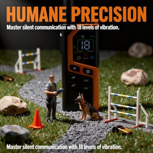 Dog Training Collar with Remote for 10 to 110 lbs Small Medium Large Dogs, Vibration Collar, 18 Levels Adjustable Bark Control Device for Training and Behavior Correction