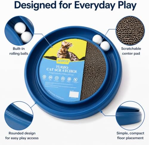 Cat Scratcher Toy Ball Track (Blue)