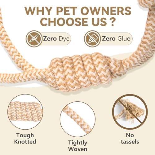 Puppy Chew Toys for Teething Relief, Dog Rope Toys for Small and Medium Dogs, Dental Chew Rope for Training, M Size