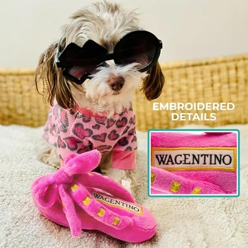 Haute Diggity Dog Wagentino Sandal Plush Dog Toy, Designer Parody Chew Toy