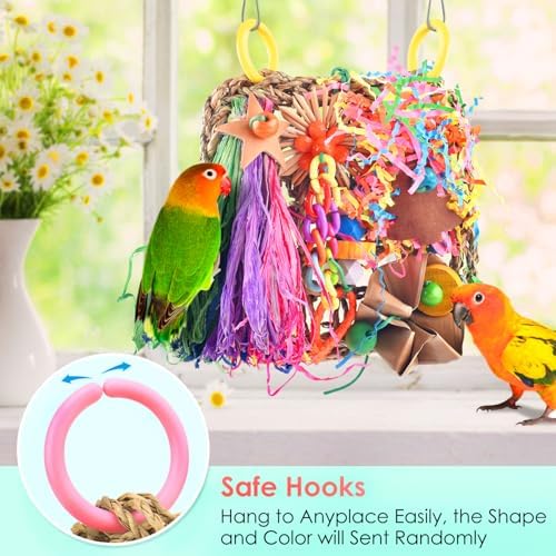 KATUMO Bird Toys, Grass Mat Foraging Chew Toy for Parakeet Cockatiel