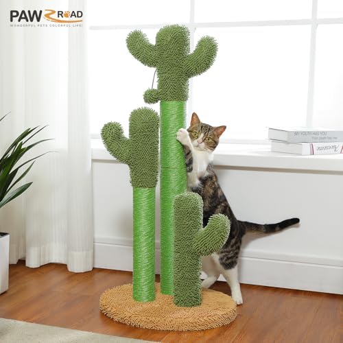 PAWZ Road Cactus Cat Scratching Post 35”Cat Scratcher with Toy Ball