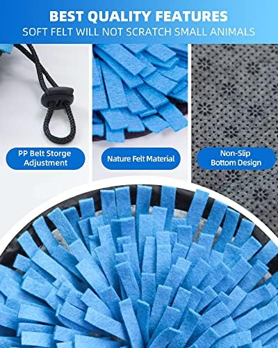 Rabbit Foraging Mat, Interactive Feed Game for Boredom, Small Pet Puzzle Toy, OVMKOV 9.44" x 9.44" Polar Fleece Snuffle Pad Bed Nosework Feeding Mat for Bunny Hamster Guinea Pigs Ferrets Chinchillas