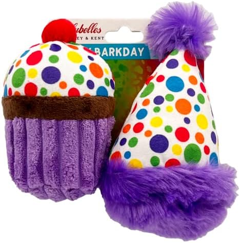 Huxley & Kent Tiny Tuff Plush Dog Toy, It's My Barkday (2 Pack)