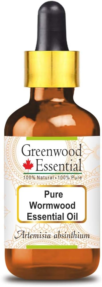 Greenwood Essential Pure Wormwood Essential Oil (Artemisia Absinthium) with Glass Dropper Steam Distilled 15ml (0.50 oz)