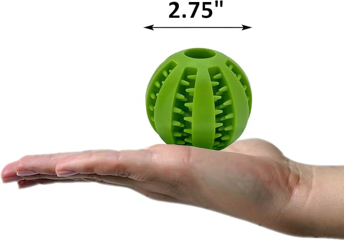 Treat Dispensing Dog Ball – Durable Rubber Interactive Dog Feeder Puzzle Toy, 2.75" Size