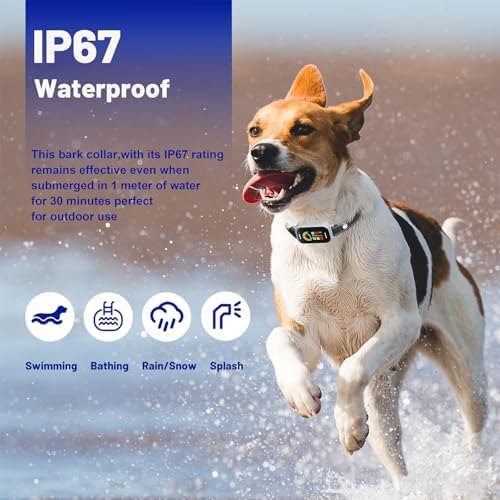 Bark Collar, Heijace 2 Pack Dog Bark Collar for Small, Medium, Large （5-150 lbs）Dogs- Smart Rechargeable Anti-Barking Training Collar with 7 Adjustable Sensitivity-Bark Shock Collar with Beep Vibratio