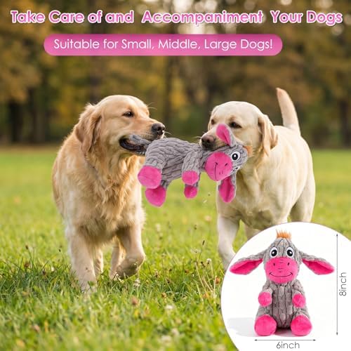 Squeaky Plush Dog Toy with Crinkle Ears for Small and Medium Dogs