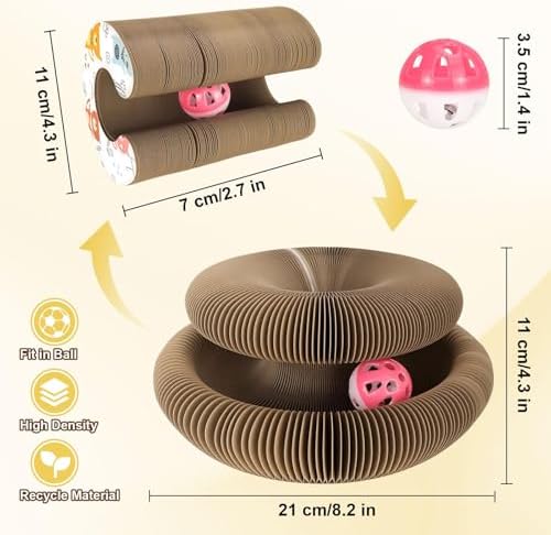 Cardboard Cat Toy, Foldable & Reversible Cat Scratching Board Scratcher Pad