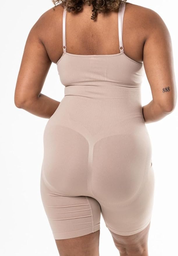 HeyShape Women's Seamless Tummy Control Waist Trainer Bodysuit - Full-Body Sculpting Shapewear with Round Neck