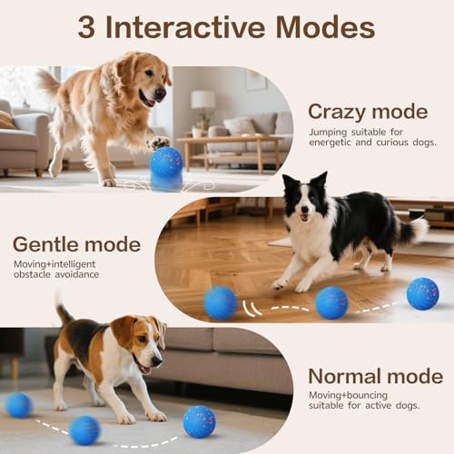 Interactive Dog Ball, Smart Interactive Dog Toys for Medium and Large Dogs