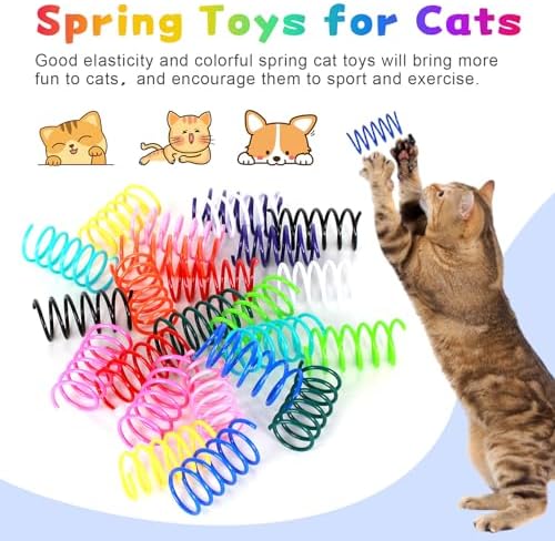 60 PCS 12 Colors Cat Spring Toys, Cat Spiral Springs for Indoor Cats